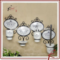 Durable Porcelain Hanging Bathroom Set With Iron Holder